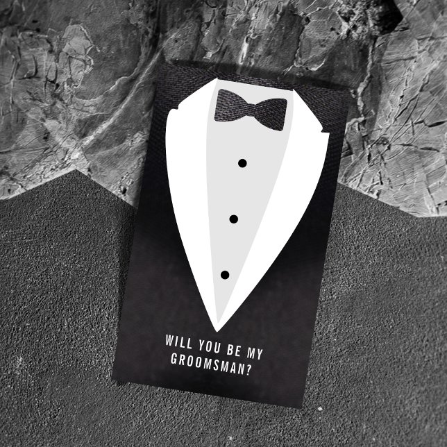 Tarjeta De Recepción Paquete de propuesta de Groomsman (Groomsman Suit Wedding Favor Enclosure Card
)