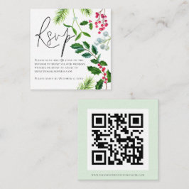 Tarjeta De Recepción Paquete RSVP de código QR de flotación de invierno
