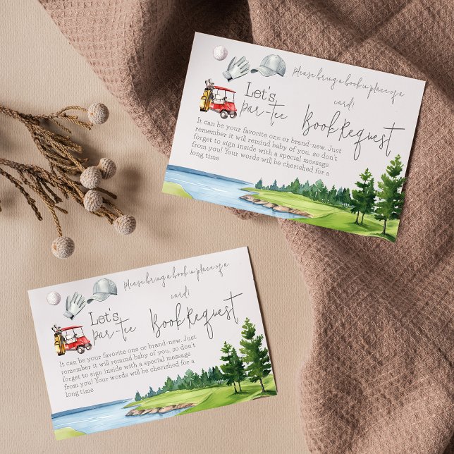 Tarjeta De Recepción Par Tee Golf Baby Shower Sport Book Request (Subido por el creador)