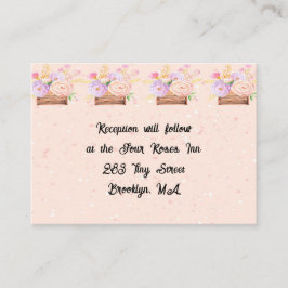 Tarjeta de recepción para Boda Rústico y Flores Pe