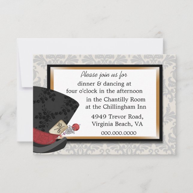 Tarjeta de recepción para bodas de odio para hombr (Anverso)