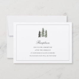 Tarjeta de recepción para bodas de pino