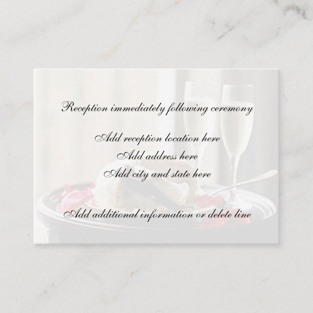 Tarjeta de recepción para celebración de bodas (Anverso)