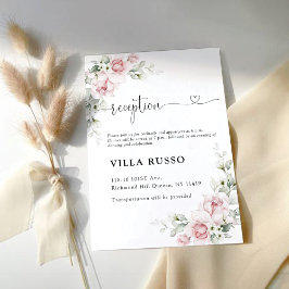 Tarjeta de recepción para ceremonias de Boda de ro