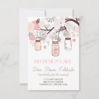 Tarjeta de recepción para gafas rosadas y mason