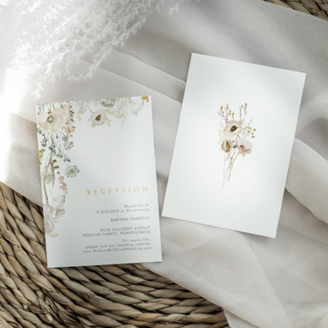 Tarjeta de recepción para la boda de flores silves (Subido por el creador)