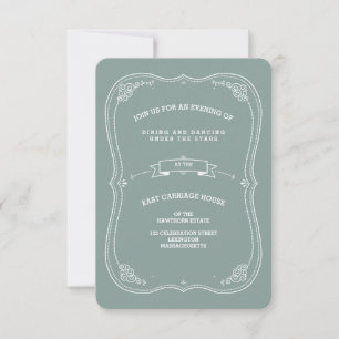 Tarjeta de recepción para la boda verde