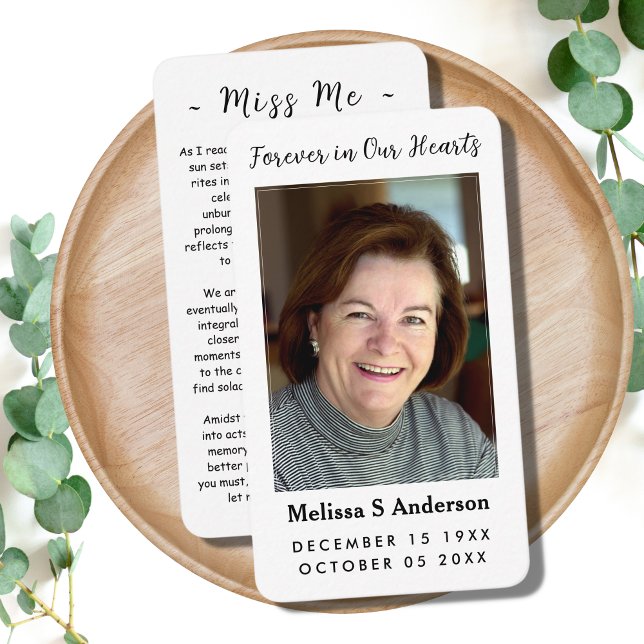 Tarjeta De Recepción Para siempre en nuestros corazones Funeral Oración (Subido por el creador)