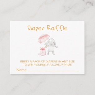 Tarjeta De Recepción *~* Paraguas de conejito Boots Flor PINK Diaper Ra