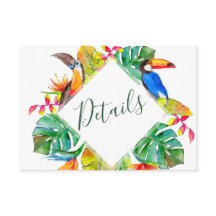 Paraíso tropical Aves exóticas Detalles del Boda