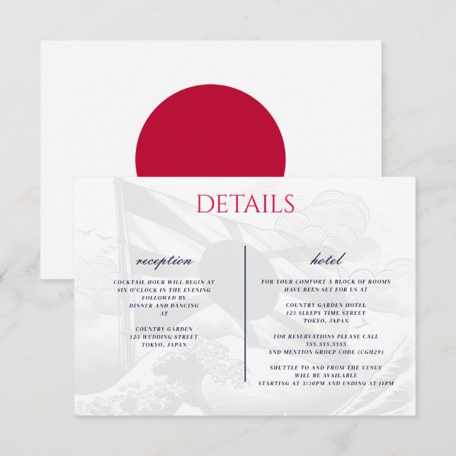 Tarjeta De Recepción Pareja de Japón (Anverso / Reverso)