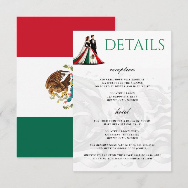 Tarjeta De Recepción Pareja de México (Anverso / Reverso)