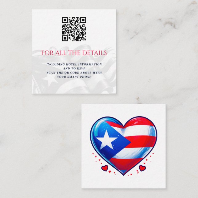 Tarjeta De Recepción Pareja de Puerto Rico (Anverso / Reverso)