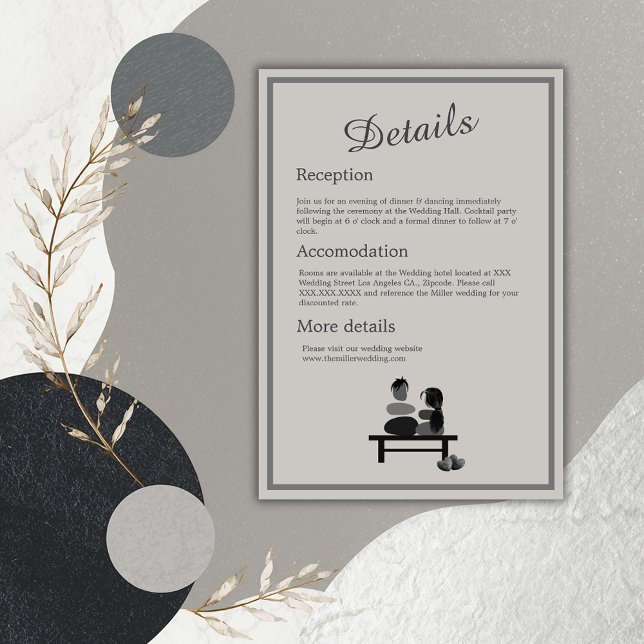 Tarjeta De Recepción Pareja Eternal Stone boda boho (Subido por el creador)