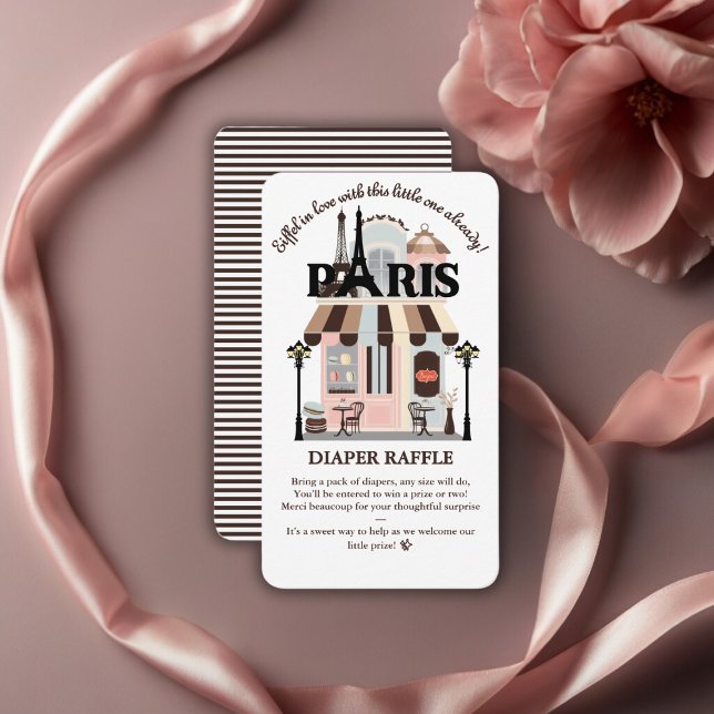 Tarjeta De Recepción Paris Eiffel en Amo Café Francés Baby Shower (Subido por el creador)