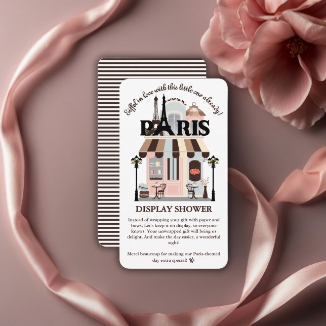 Tarjeta De Recepción Paris Eiffel en Amo Café Francés Baby Shower (Subido por el creador)