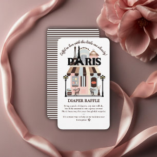 Tarjeta De Recepción Paris Eiffel enamorada Fiesta de Bebé Café Francés