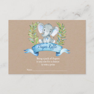 Tarjeta De Recepción Parte movible rústico de la rifa del pañal del