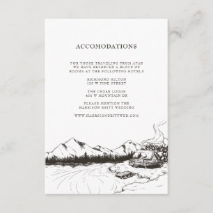 Tarjeta De Recepción Parte movible rústico del alojamiento de hotel de
