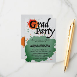 Tarjeta De Recepción Partido de Graduación Pintada