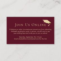 Partido virtual de graduación en línea Burgundy Go