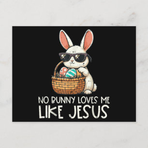 Tarjeta De Recepción Pascua Ningún Conejo Me Ama Como Jesús Cristiano
