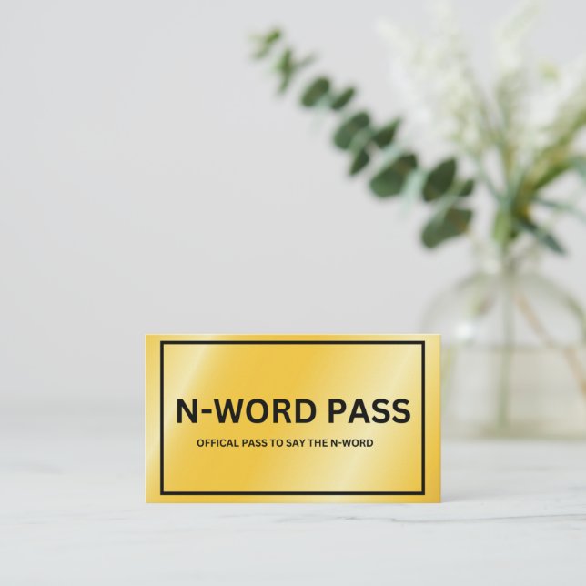 Tarjeta De Recepción Paso de N-Word (Anverso de pie)