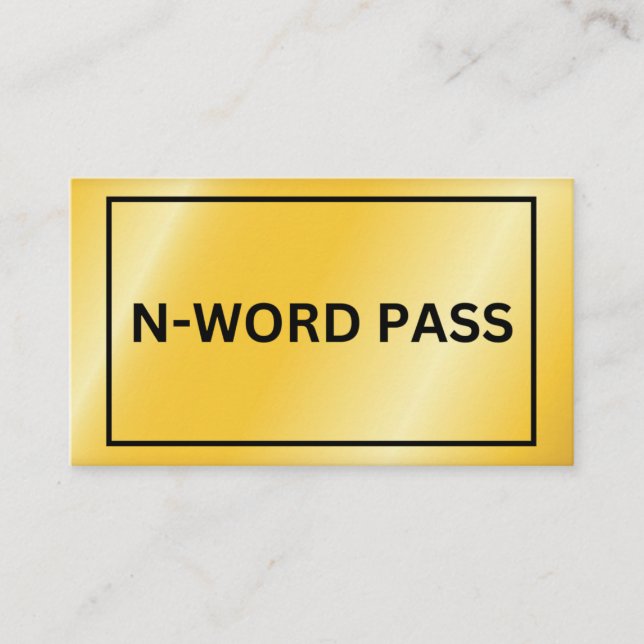 Tarjeta De Recepción Paso de N-Word (Anverso)