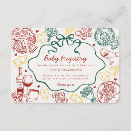 Tarjeta De Recepción Pasta Special Delivery Italian Theme Baby Registry