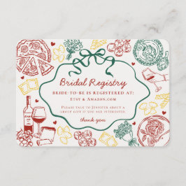 Tarjeta De Recepción Pasta Thats Amore Italian Bridal Registry