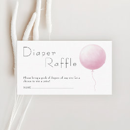 Tarjeta De Recepción Pastel Balloon Baby Girl Shower Diaper Raffle