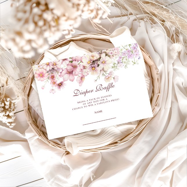Tarjeta De Recepción Pastel Blossom Baby Shower Diapper Raffle (Subido por el creador)