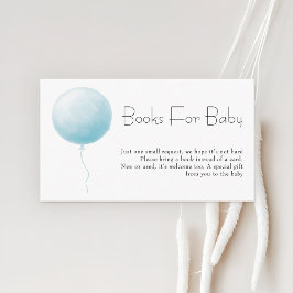 Tarjeta De Recepción Pastel Blue Balloon Boy Baby Shower Books Request