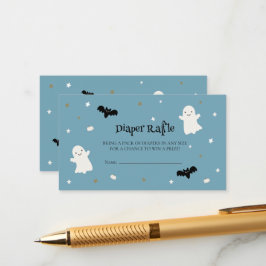 Tarjeta De Recepción Pastel Blue Halloween Diaper Raffle
