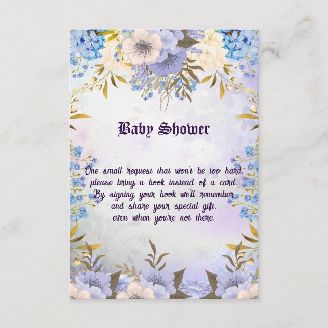 Tarjeta De Recepción Pastel Blue Little Flower Bud Floral Baby Shower (Anverso)