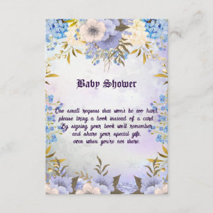 Tarjeta De Recepción Pastel Blue Little Flower Bud Floral Baby Shower