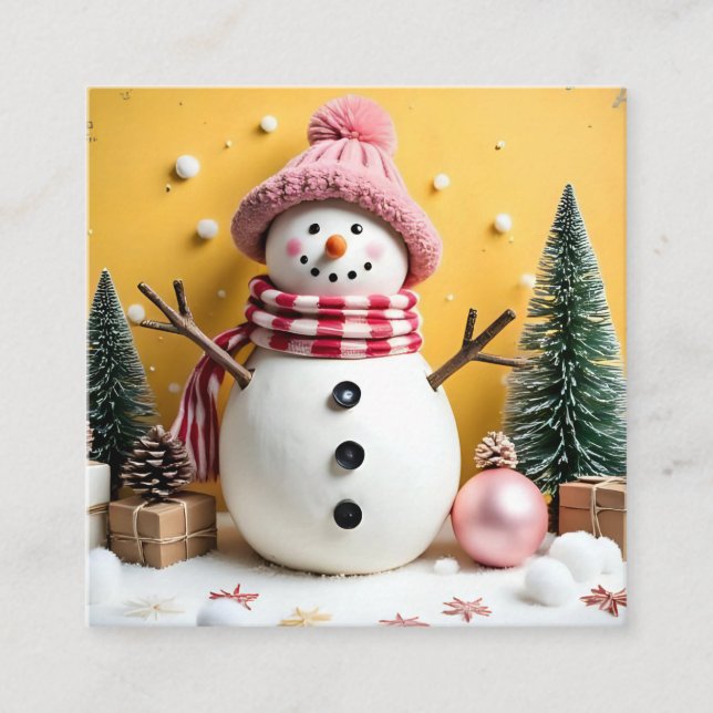 Tarjeta De Recepción Pastel Christmas - Enclosure Card  (Anverso)