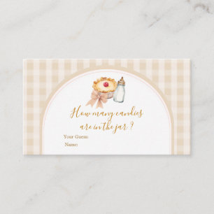 Tarjeta De Recepción Pastel Cutie Pie Gingham Cae Cuántos Canales