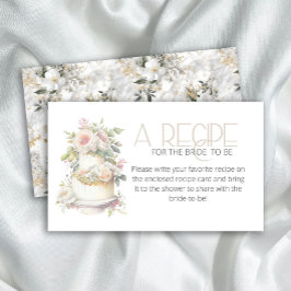 Tarjeta De Recepción Pastel de boda acuarela Receta para la novia