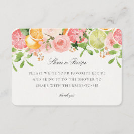 Tarjeta De Recepción Pastel de cítricos Floral Compartir una receta Ins