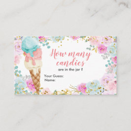 Tarjeta De Recepción Pastel De Hielo Cream Floral Adivina Cuántos Canal
