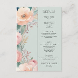 Tarjeta De Recepción Pastel Floral Elegance Boda