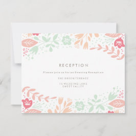 Tarjeta de recepción Pastel Floral Grace Wedding