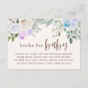 Tarjeta De Recepción Pastel Floral y deja libros para bebés