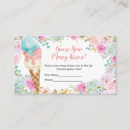 Tarjeta De Recepción Pastel Hielo Crema Floral Cuántos Besos