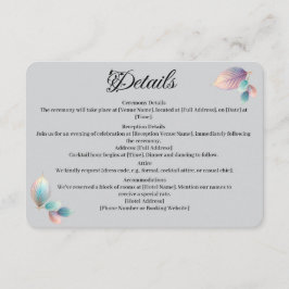 Tarjeta De Recepción Pastel irlandés deja Boda Pastels Dreamy