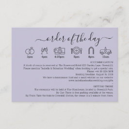 Tarjeta De Recepción Pastel Lavender LiWedding Details Order Of The Day
