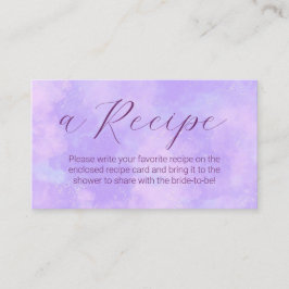 Tarjeta De Recepción Pastel Lilac Clouds Bridal Shower Comparte una rec