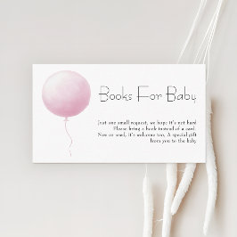 Tarjeta De Recepción Pastel Pink Balloon Girl Baby Shower Books Request