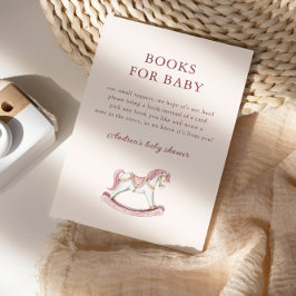 Tarjeta De Recepción Pastel Pink Cute Carousel Girl Baby Shower